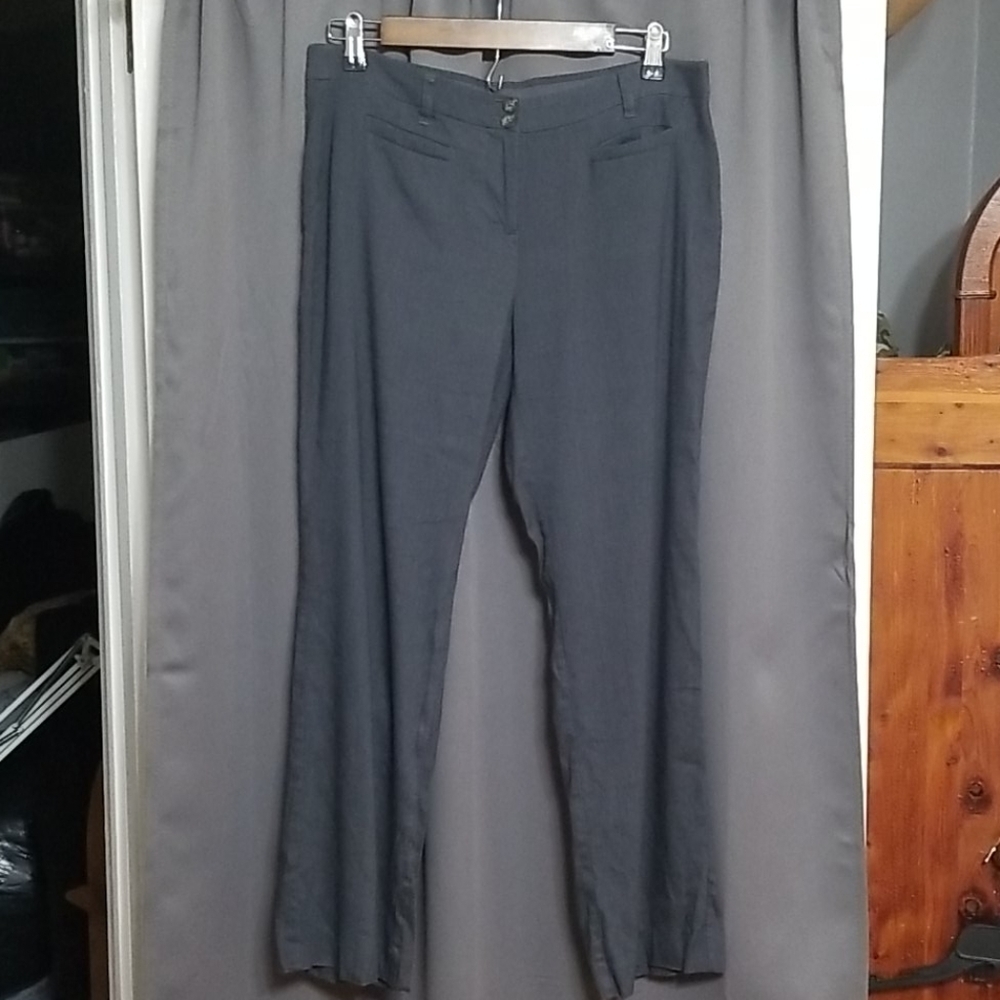 J. Jill Womens Pants linDress Casual Linen Stretch Dark Gray size 8P EUC